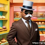 엉덩이탐정의 범죄 해결 패턴 - **Prompt:** "Oshiri Tantei, in his signature brown suit and hat, meticulously examining a crime scen...