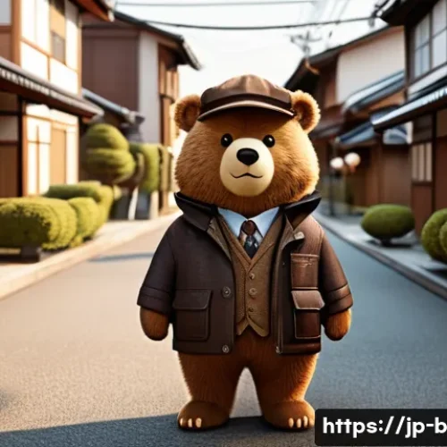 엉덩이탐정 브라운 캐릭터 분석 - A charming cartoon detective bear character named Brown, featuring a warm brown color palette and a ...