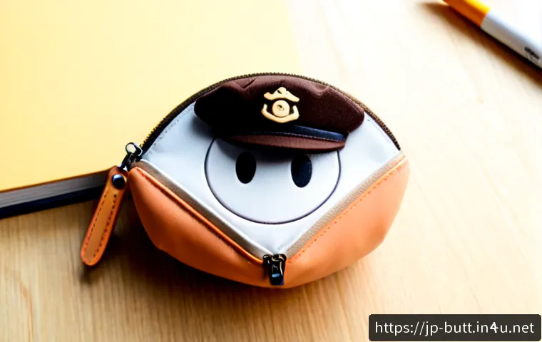 엉덩이탐정 파우치 디자인 - Photorealistic product shot of an original playful detective-themed zipper pouch shaped like a round...